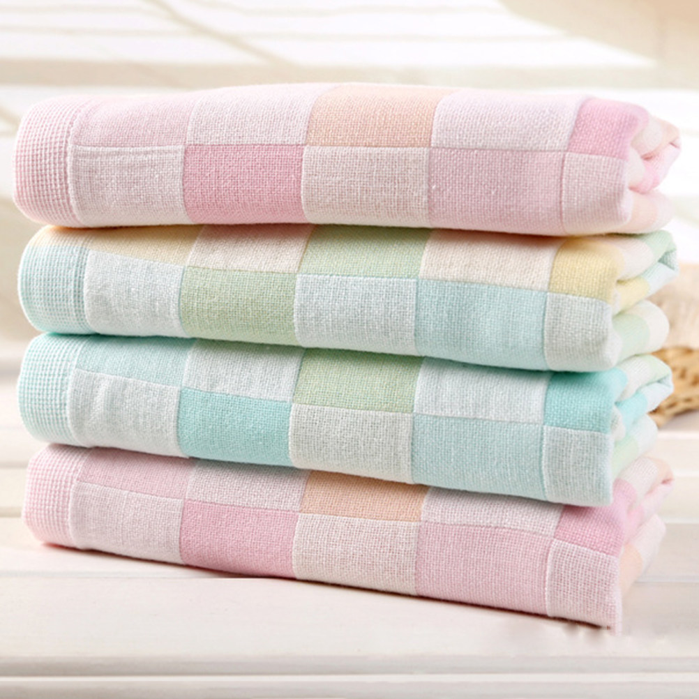 Home Textiles In Pakistan - 3Pcs Gauze Towels Double-Layer Thickened Plaid