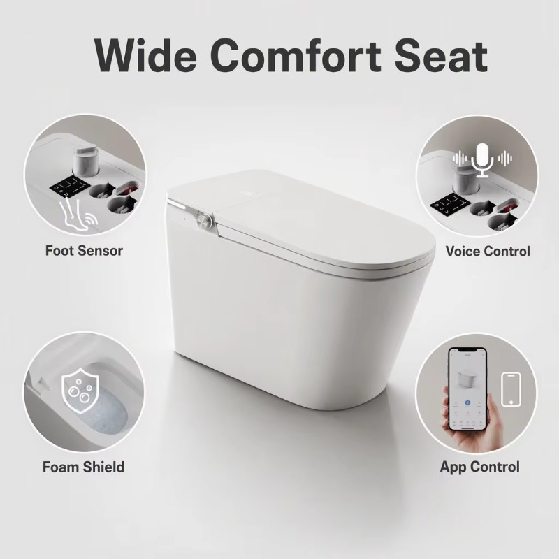 White Smart Toilet Square Bowl - đánh giá và giá P & C Home Textiles Usa