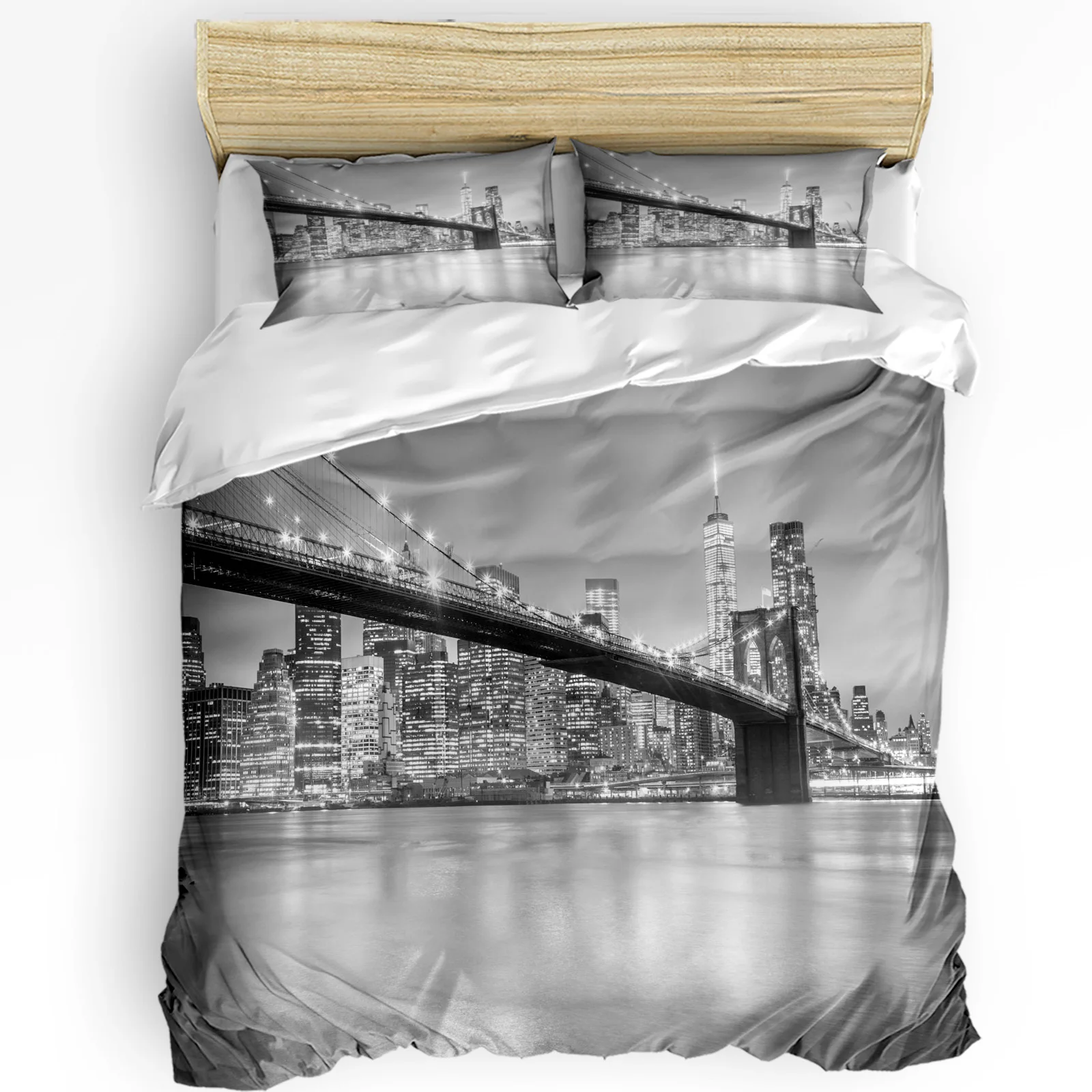 3pcs Bedding Set Grey New York - đánh giá và giá Home Textiles New York