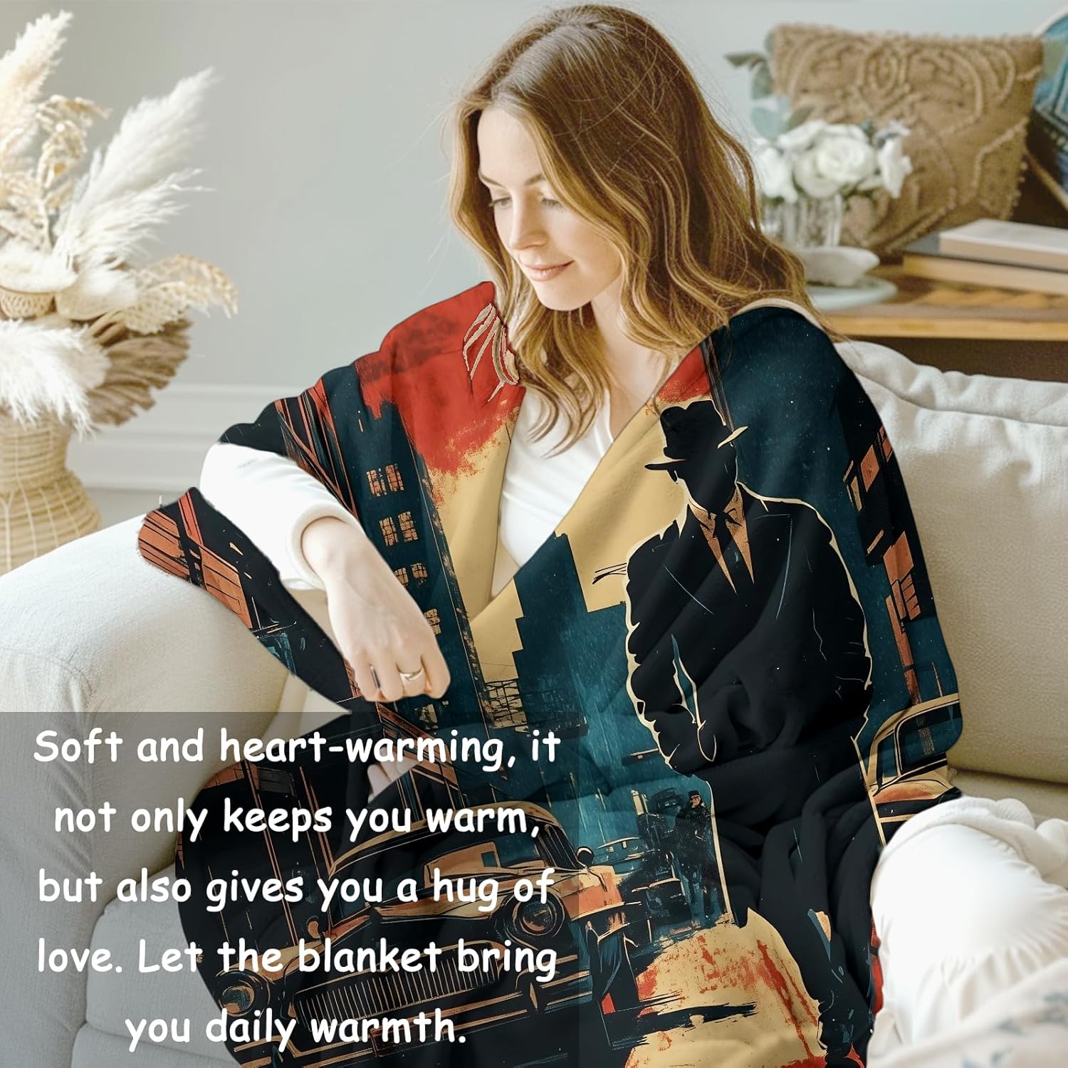 Noir Detective Blanket Gifts f - đánh giá và giá Home Textiles & Decorations