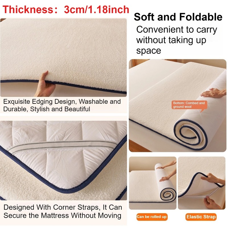 Thickened Warm Lamb Wool Bed P - đánh giá và giá Mattress Pad Topper
